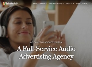 How radioactivemedia.com looks like on a tablet such as an iPad.