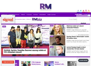 How radioandmusic.com looks like on a tablet such as an iPad.