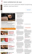 How radiobremen.de looks like on a mobile device such as an iPhone.