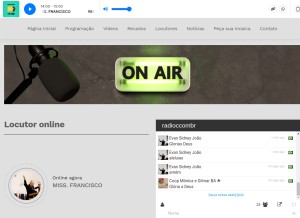 How radioc.com.br looks like on a tablet such as an iPad.