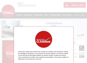 How radioclassique.fr looks like on a tablet such as an iPad.