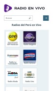 How radioenvivo.com.pe looks like on a mobile device such as an iPhone.