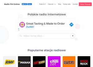 How radiofmonline.pl looks like on a tablet such as an iPad.