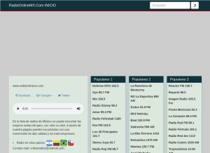 How radioonlinemx.com looks like on a tablet such as an iPad.