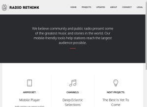 How radiorethink.com looks like on a tablet such as an iPad.
