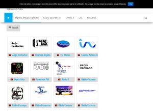 How radiosangola.online looks like on a tablet such as an iPad.