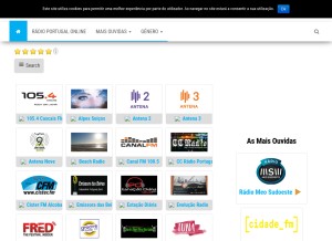 How radiosonlineportugal.pt looks like on a tablet such as an iPad.