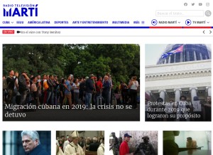 How radiotelevisionmarti.com looks like on a tablet such as an iPad.