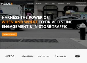 How radius8.com looks like on a tablet such as an iPad.