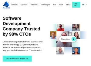 How radixweb.com looks like on a tablet such as an iPad.