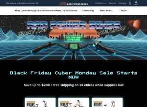 How radpowerbikes.com looks like on a tablet such as an iPad.