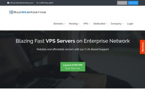 How radwebhosting.com looks like on a tablet such as an iPad.