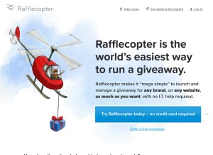 How rafflecopter.com looks like on a tablet such as an iPad.