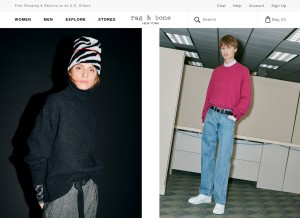 How rag-bone.com looks like on a tablet such as an iPad.
