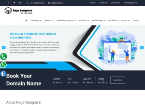 How ragadesigners.com looks like on a tablet such as an iPad.
