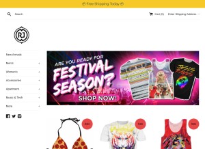 How ragejunkie.com looks like on a tablet such as an iPad.