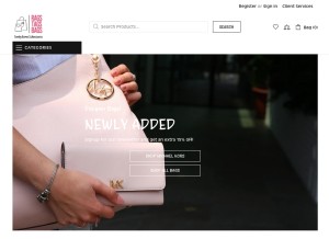 How ragstagsbags.com looks like on a tablet such as an iPad.