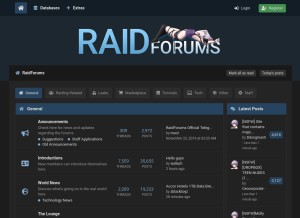 How raidforums.com looks like on a tablet such as an iPad.