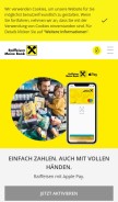 How raiffeisen.at looks like on a mobile device such as an iPhone.