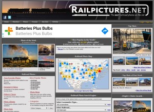 How railpictures.net looks like on a tablet such as an iPad.