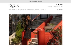 How railsclothing.com looks like on a tablet such as an iPad.
