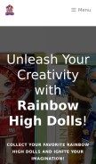 How rainbowhighdolls.store looks like on a mobile device such as an iPhone.
