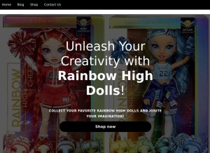 How rainbowhighdolls.store looks like on a tablet such as an iPad.