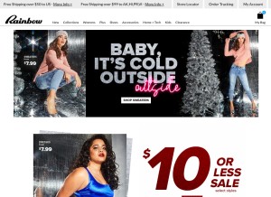 How rainbowshops.com looks like on a tablet such as an iPad.