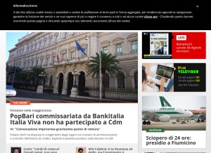 How rainews.it looks like on a tablet such as an iPad.