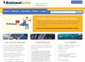 How rainoutline.com looks like on a tablet such as an iPad.