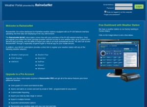 How rainwise.net looks like on a tablet such as an iPad.