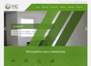 How raizcimentaciones.es looks like on a tablet such as an iPad.