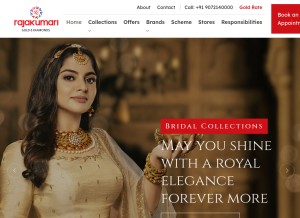 How rajakumarigold.com looks like on a tablet such as an iPad.