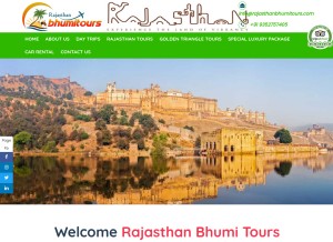 How rajasthanbhumitours.com looks like on a tablet such as an iPad.