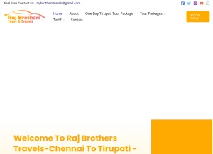 How rajbrotherstravels.com looks like on a tablet such as an iPad.