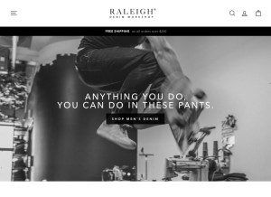 How raleighdenimworkshop.com looks like on a tablet such as an iPad.