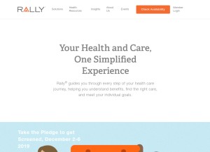 How rallyhealth.com looks like on a tablet such as an iPad.