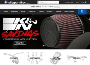 How rallysportdirect.com looks like on a tablet such as an iPad.