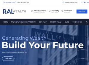 How ralwealth.com looks like on a tablet such as an iPad.