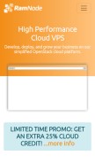 How ramnode.com looks like on a mobile device such as an iPhone.