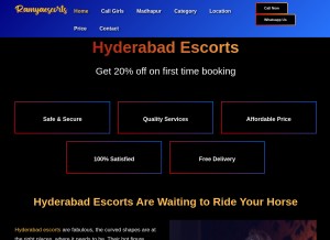 How ramyaescorts.com looks like on a tablet such as an iPad.