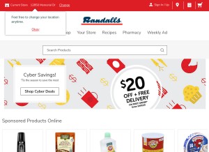 How randalls.com looks like on a tablet such as an iPad.
