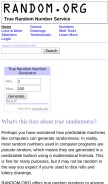 How random.org looks like on a mobile device such as an iPhone.