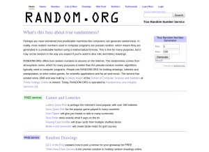 How random.org looks like on a tablet such as an iPad.
