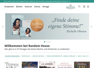 How randomhouse.de looks like on a tablet such as an iPad.