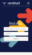 How randstad.com looks like on a mobile device such as an iPhone.