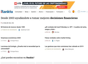 How rankia.com looks like on a tablet such as an iPad.
