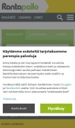 How rantapallo.fi looks like on a mobile device such as an iPhone.