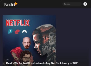 How rantent.com looks like on a tablet such as an iPad.