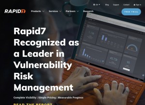 How rapid7.com looks like on a tablet such as an iPad.